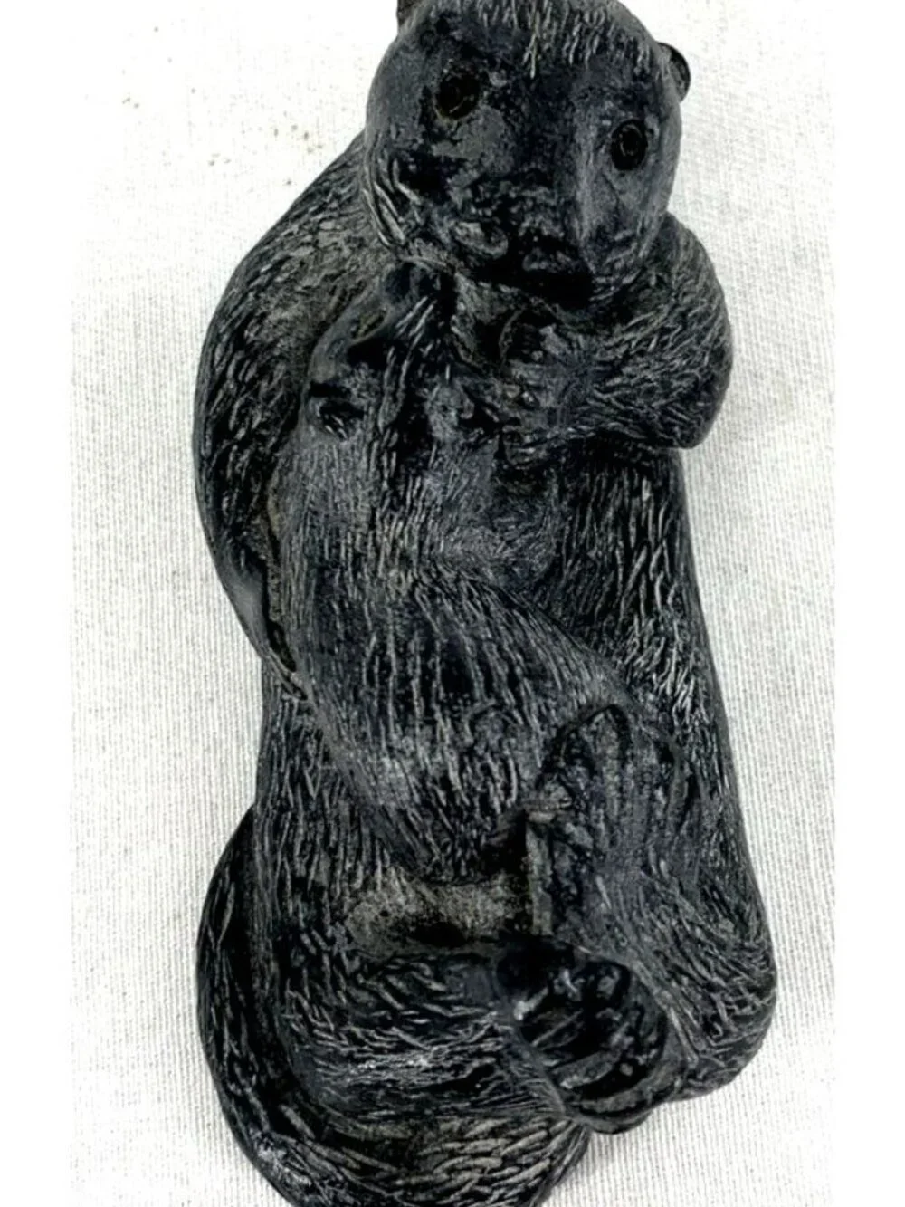 WE Sea Otter Resin Soap Stone Carving Figurine Canada Collectible 3.25